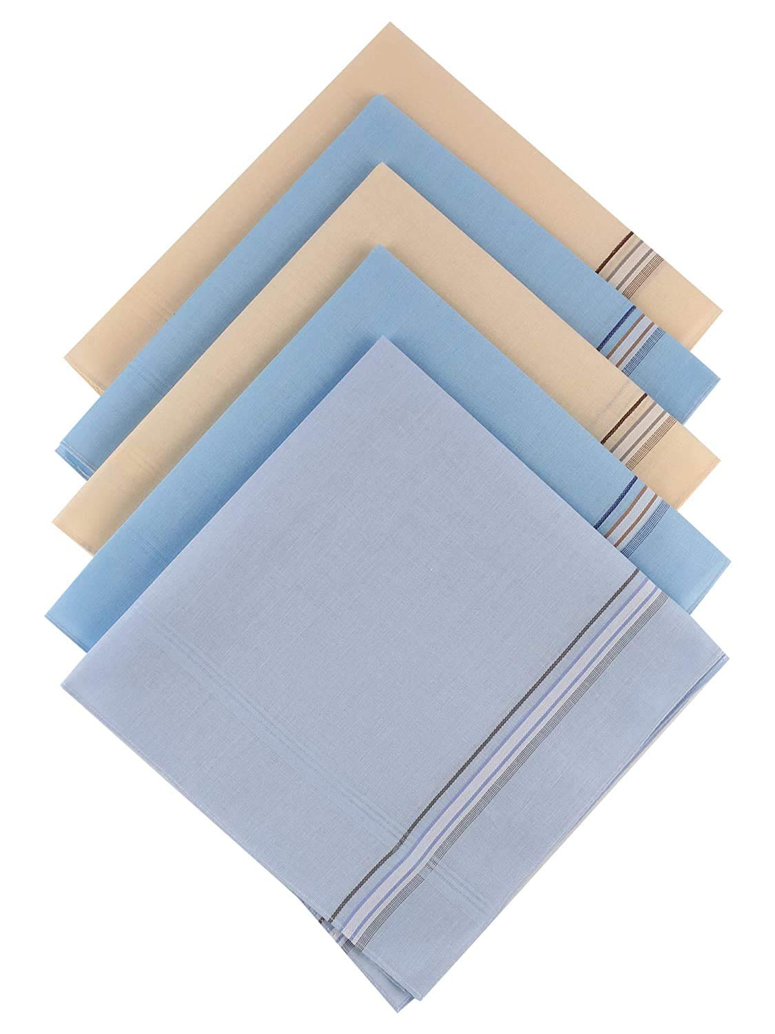 crossline Men's Combed Cotton Line Design C Handkerchiefs (Multicolour, Free Size) - Pack of 5-picture-12