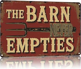 The Barn Never Empties: Vintage Pitchfork Accent Barn 8x12 Inch Vintage Aluminum Metal Tin Signs-For Backyard Patio Porch Kitchen Living Room Wall Decor
