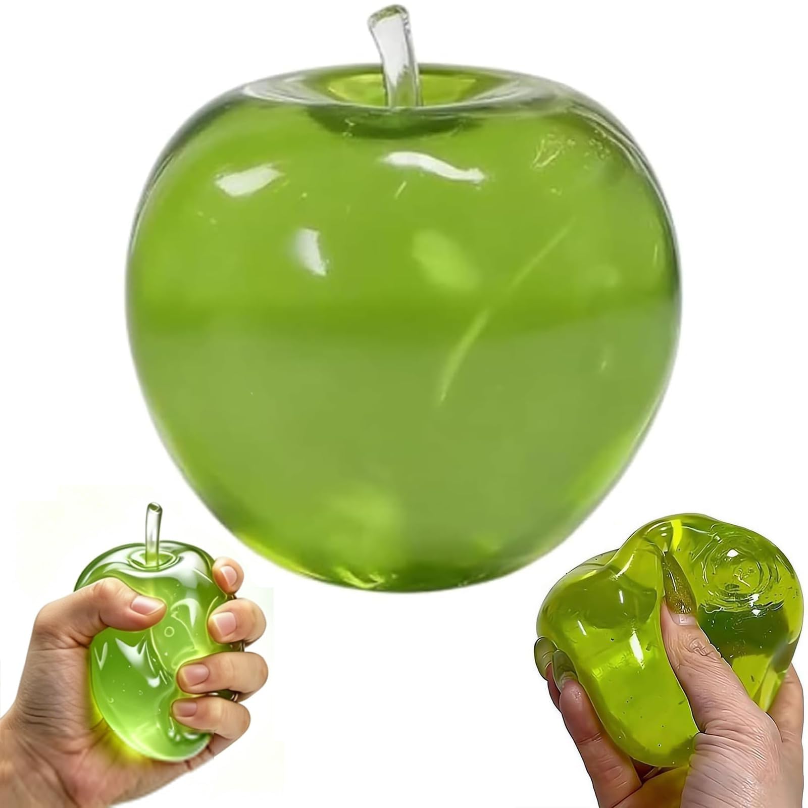 Apple Squishy, 2026 New Realistic Shaped Squeezes Balls, Fruit Squeeze Slow Rising Stress Relief Soft Cute Anxiety Apple Gifts Party Favor (Apple-Green) — image 1