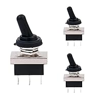 Vista 18 de Baomain Paquete de 1 interruptor de palanca impermeable ON-Off-ON SPDT de 3 pines 12V/25A DC, orificio de montaje de 0.47 pulgadas, terminal