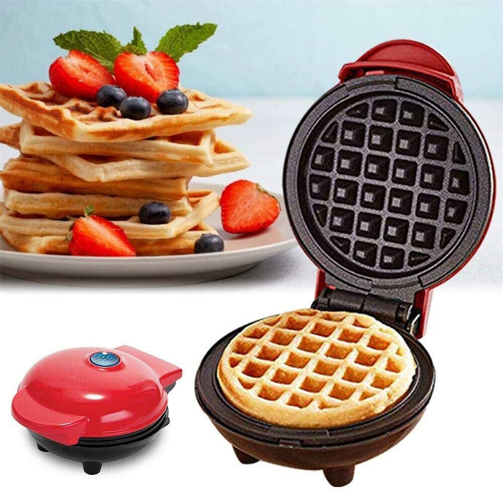 HCWWF Mini Waffle Maker for Individual Waffles, Hash Browns, Keto Chaffles with Easy to Clean, Non-Stick Waffle Iron, 4 Inch