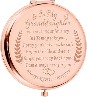 Granddaughter Gifts from Grandma Makeup Compact Mirror for Granddaughter Inspirational Gifts for Granddaughter Granddaughter Birthday Gifts Back to School Gifts for Granddaughter