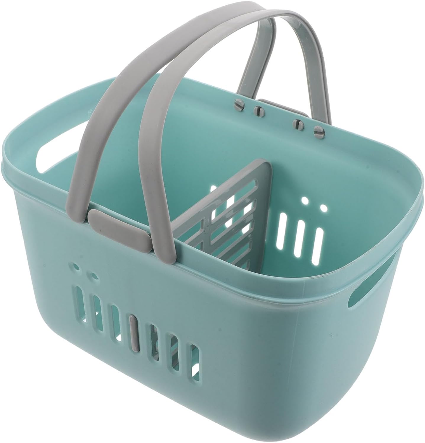 Blue Shower Caddy Basket with Handle, Adjustable Compartments, Large