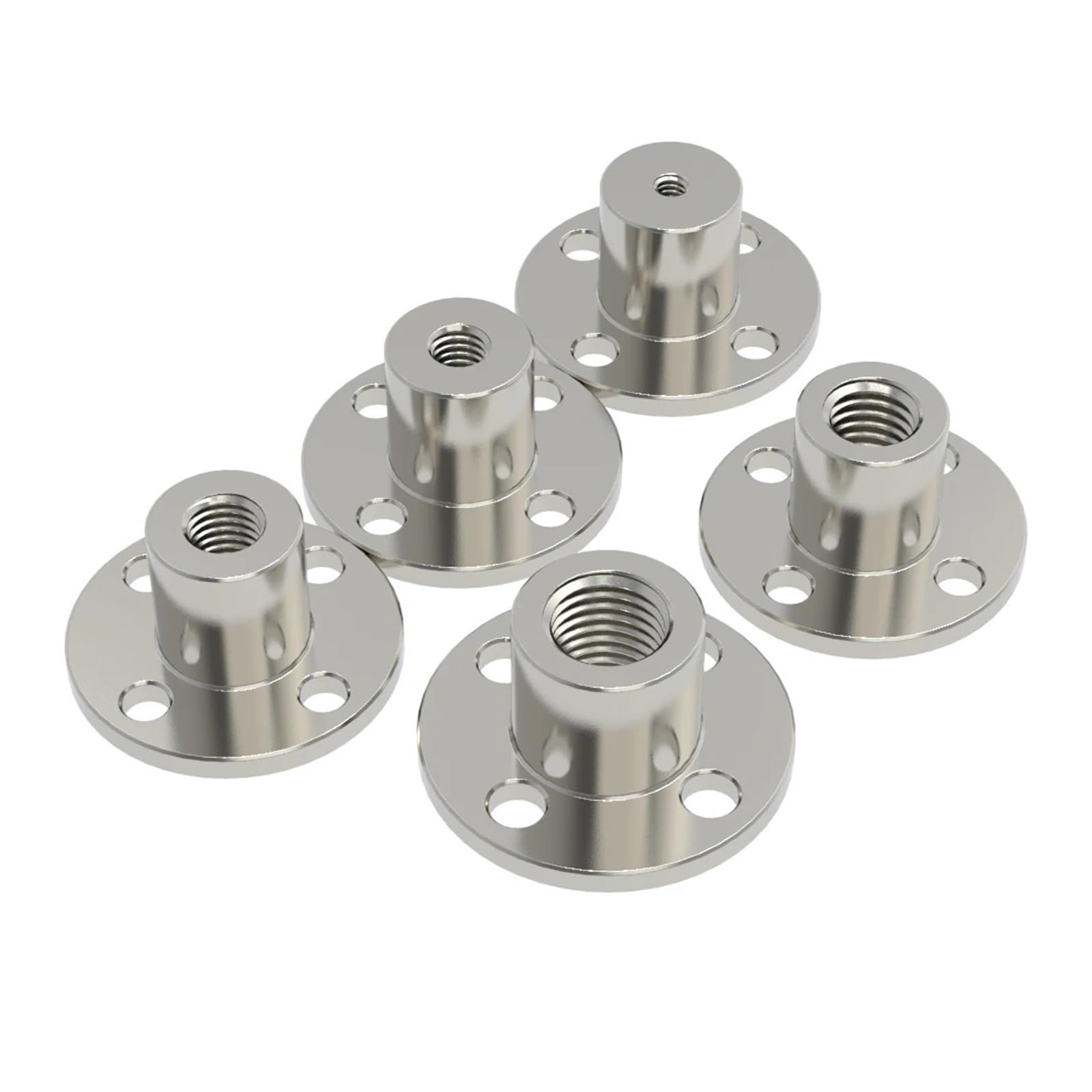 Conector de Acoplamiento de Brida rígida, M3 M4 M5 M6 M8 Tuerca de Rosca de Brida de Acero Acoplamiento de Brida rígida Soporte de Eje guía de Acoplamiento(A M5 Screw Nut)