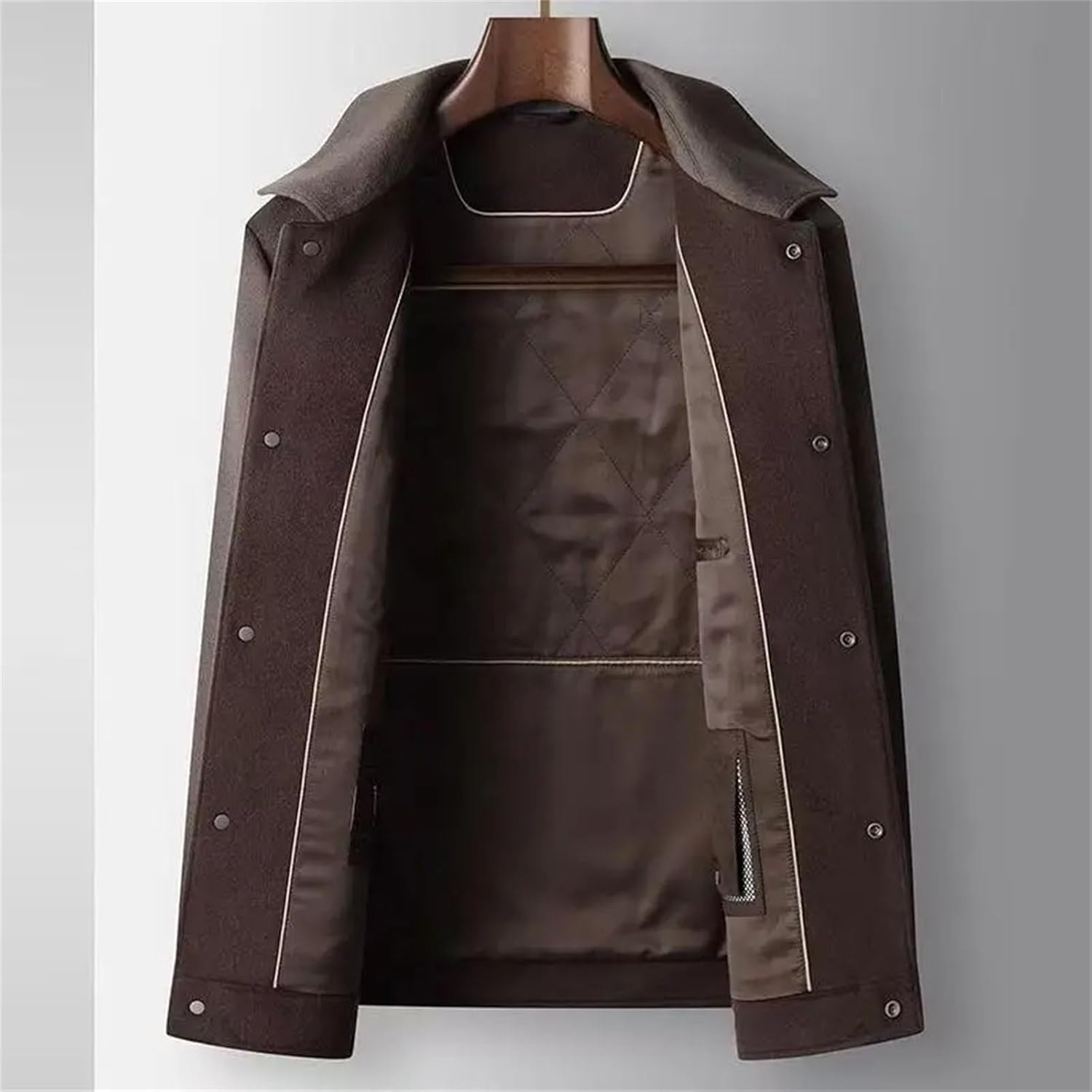 Men's Winter Woolen Coat with Wool Content Cashmere Warmth Light Business Leisure Casual Short Jackets