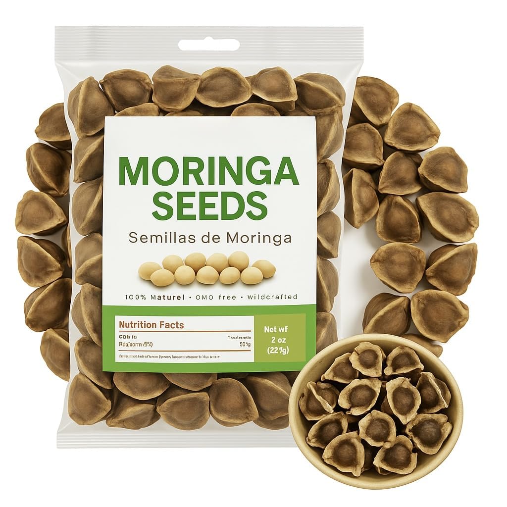 Moringa Seeds | Premium PKM1 Variety | Snacking & Planting | Non-GMO | Wildcrafted Drumstick Tree (Malunggay) | Moringa Oleifera Semillas IMPORTED FROM MEXICO (8oz)