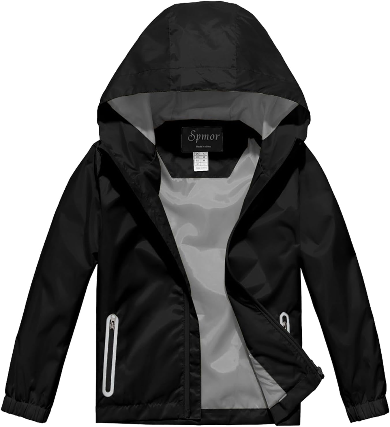 Boys Girls Rain Jackets Lightweight Waterproof Hooded Raincoat Lined Windbreakers for Kids