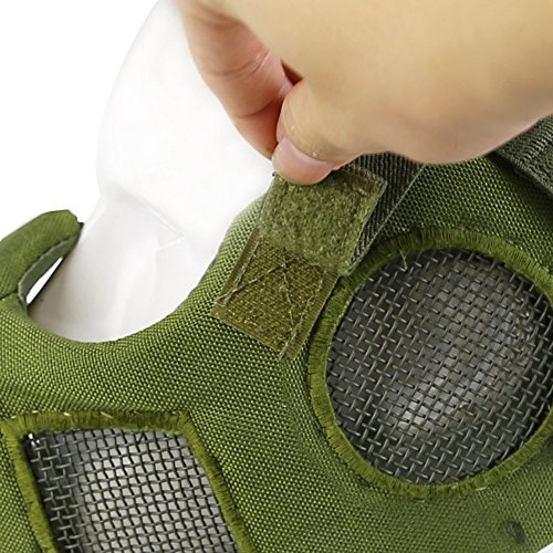 Gocher Ear Protection mask Half Face Mask V7 Strike Steel Lower Face Mask for Airsoft, Hunting, Paintball, Shooting-(OD) - Image 7