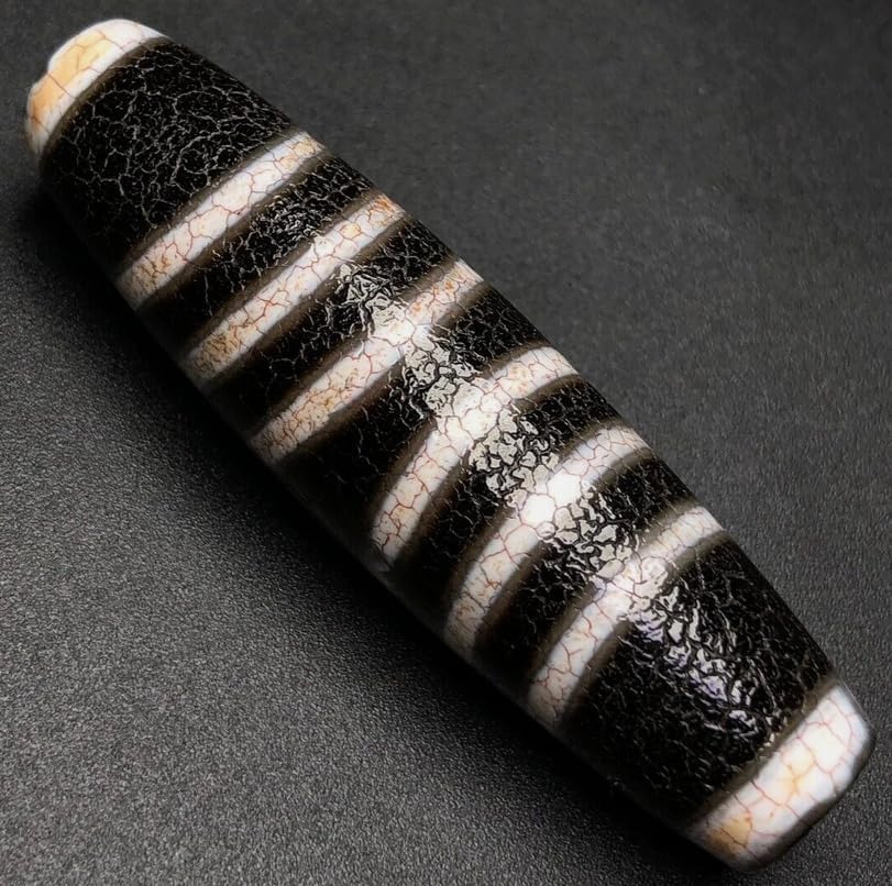 Magic Ancient Tibetan DZI Bead Old Agate Multi Line Totem Amulet Pendant 59×16mm