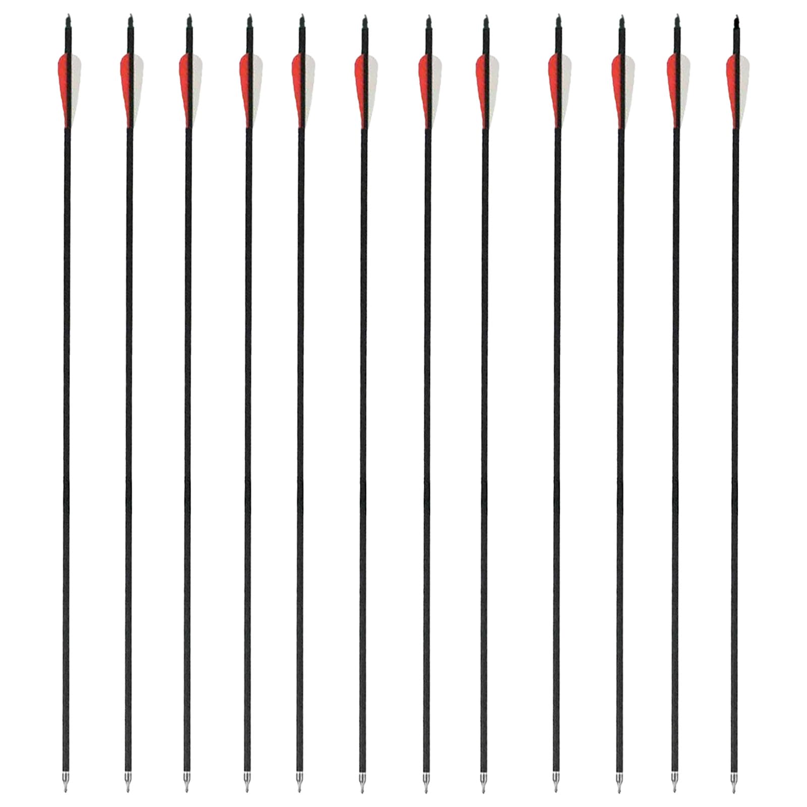 KURUGEILI 30 Inch Carbon Arrow with 100 Grain Removable TipsSpine 550 for Compound & Recurve Bow(Pack of 12)