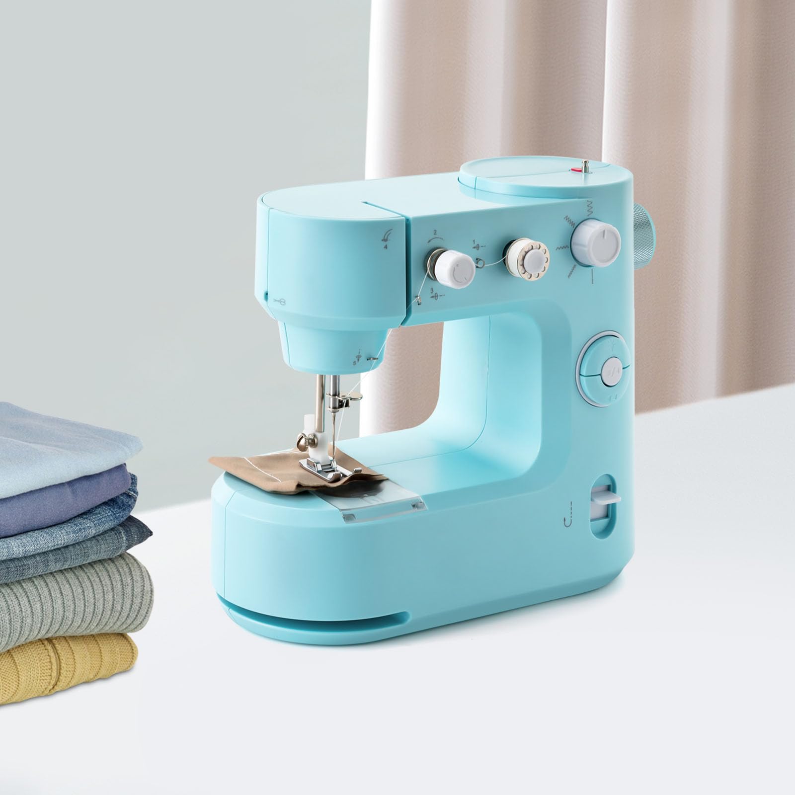 Máquina De Coser Electrónica Portátil Mini Máquina De Coser Principiante Con Iluminación LED,Dos Modos,Para El Hogar, Tienda De Costura, Tienda De Ropa