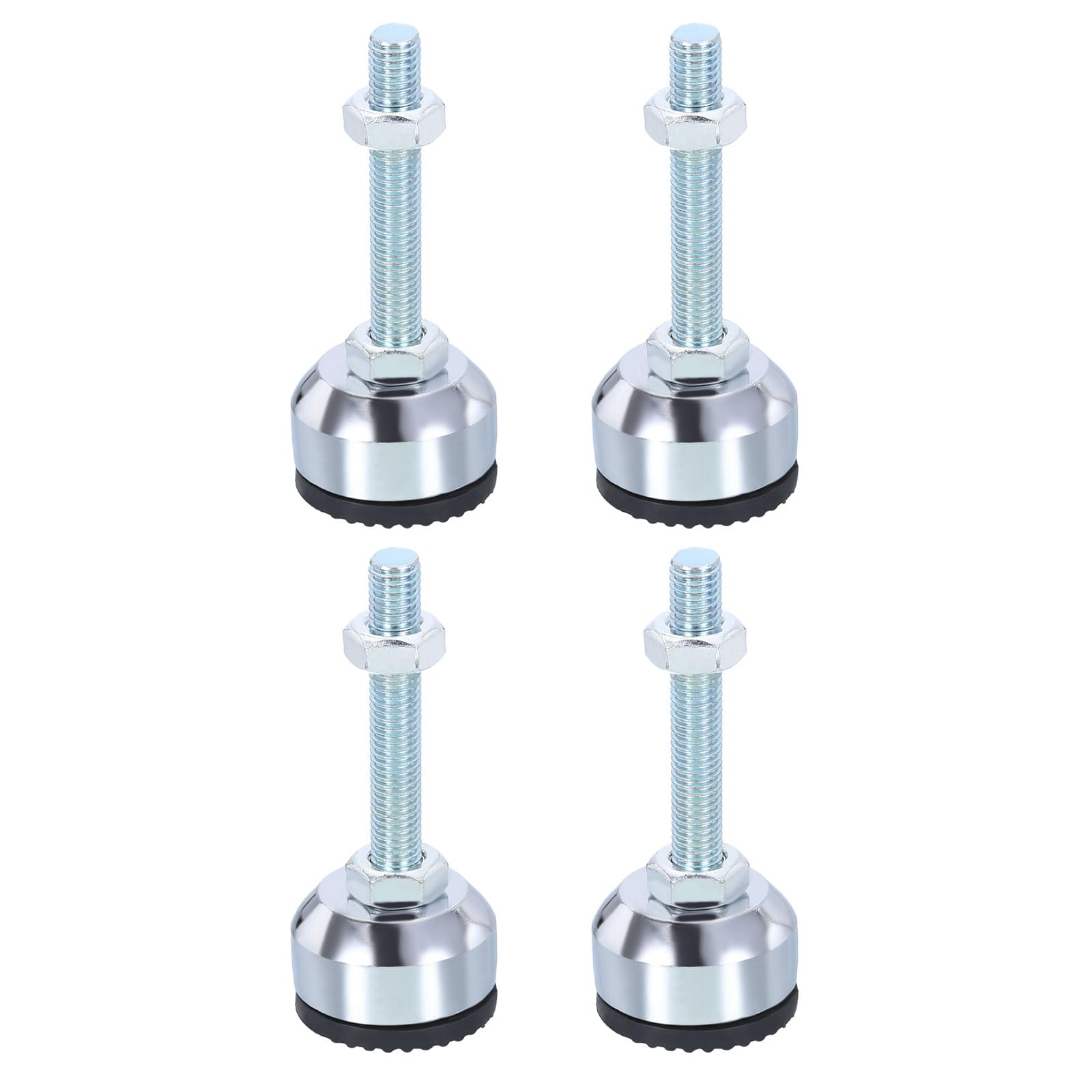 PATIKIL Furniture Leveling Feet 1.6" Dia Base M10 Thread, 4 Pcs Carbon Steel Adjustable Threaded Furniture Leveler Screw on Leg Leveler with Pads for Desk Chair Cabinet, Black — image 1