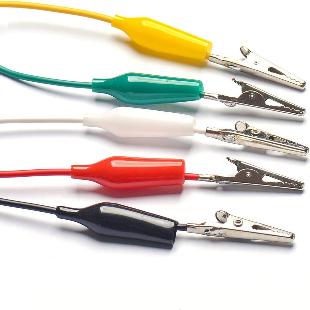 Hailege 20 sztuk Krokodylki Kable Krokodylkowe Przewody testowe Długość 20,5 cala do połączenia obwodu Elektroniczne eksperymenty testowe Elektronika DIY Dwa opakowania Pięć kolorów