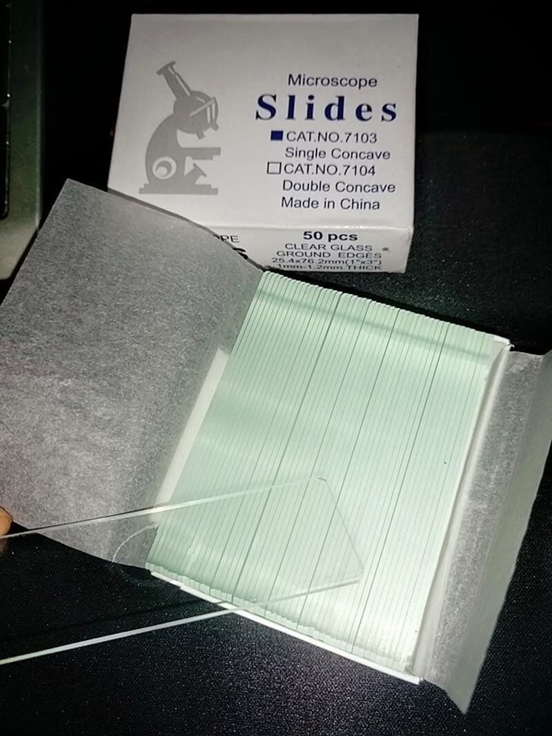 Mikroskop-Zubehör, 50 Stück/Packung, Mikroskop-Objektträger mit einzelnen konkaven Klarglas-Objektträgern, geschliffene Kanten, 25,4 mm x 76,2 mm, Haltbarkeit und zuverlässige Leistung