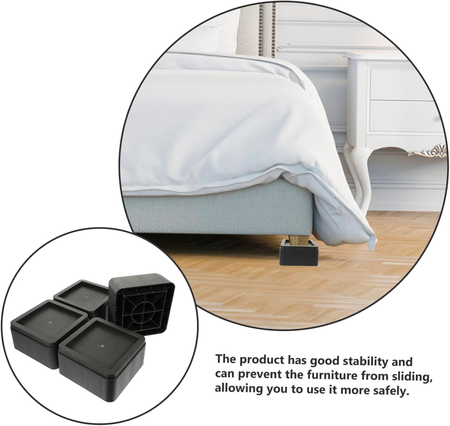 Tall Bed Risers Pad 4pcs Furniture Pads for Home Kitchen Noise Reduction
