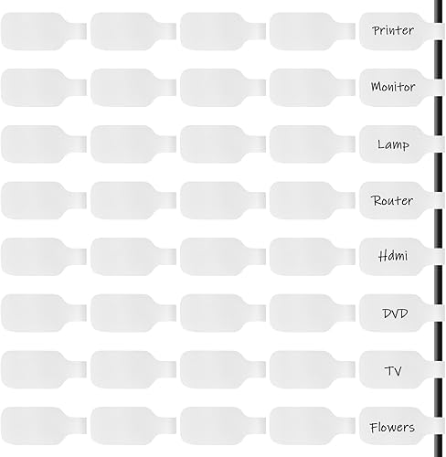40 etiquetas reutilizables para cable de cable, etiquetas de alambre, marcadores de cables fáciles de escribir con cierre de , etiquetas de cables