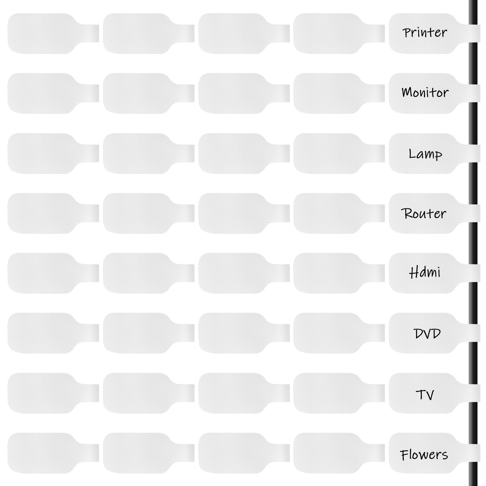 40 Pcs Reusable Cable Cord Wire Labels Cable Labels Wire Tags Easy Write-On Cables Markers with Hook Loop