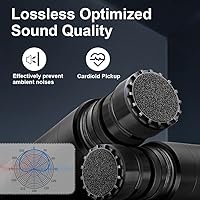 Vista 3 de Depusheng R4 - Micrófonos inalámbricos para karaoke profesional, 4 canales, sistema de micrófono inalámbrico de mano, micrófono dinámico de metal