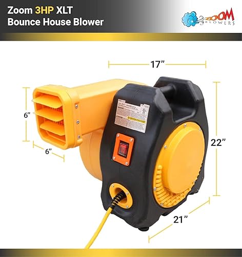 Miniatura 6 de Zoom Blowers Ventilador inflable de 3 HP XLT para casa de rebote, bomba de bajo consumo para casas de rebote XL, toboganes de agua y carrera de