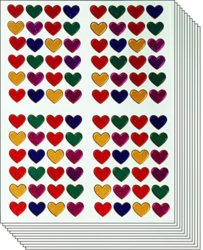 PLESIU Jazzstick 960 Colorful Valentines Small Heart Stickers 10 Sheets (VST01A08)