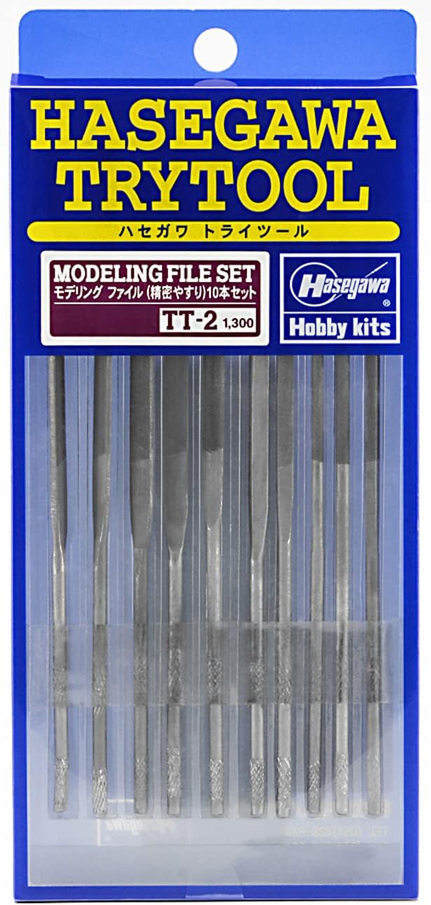 HasegawaTrytool File precision (10 pcs) - Tools and Accessories for Modeling Kits, Item No. TT2