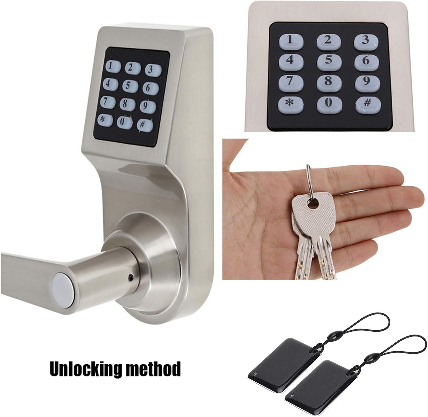 4-in-1 Keyless Entry Door Lock Zinc Alloy Password Lock Home Security Keypad Deadbolt Sliding Door Smart Lock keyless Sliding Door Lock