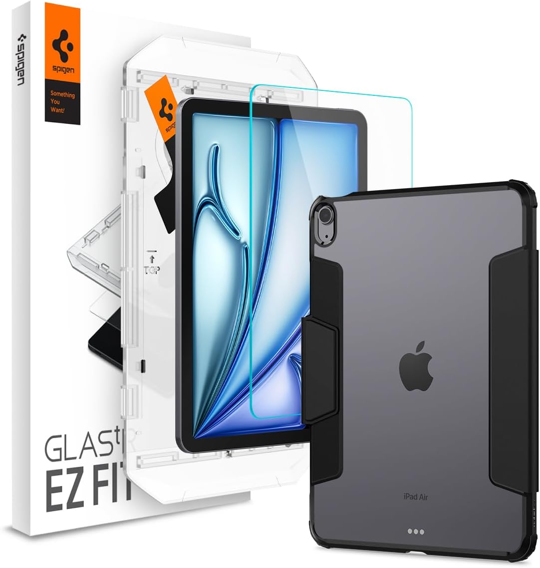 Spigen iPad Air 11" Ultra Hybrid Pro Black & Spigen iPad Air 11" Glas.tR EZ Fit