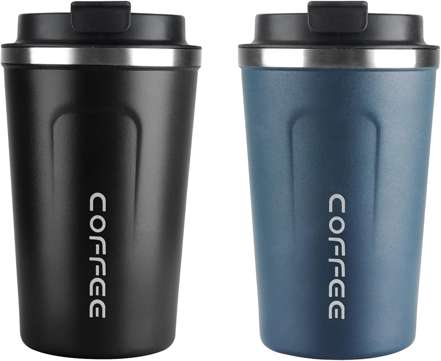 MOMSIV 2 pcs 12oz Travel Mug, Insulated Coffee Cup with Leakproof Lid, Vacuum Stainless Steel Double Walled Reusable Tumbler for Hot and Cold Water Coffee and Tea In Travel and Car