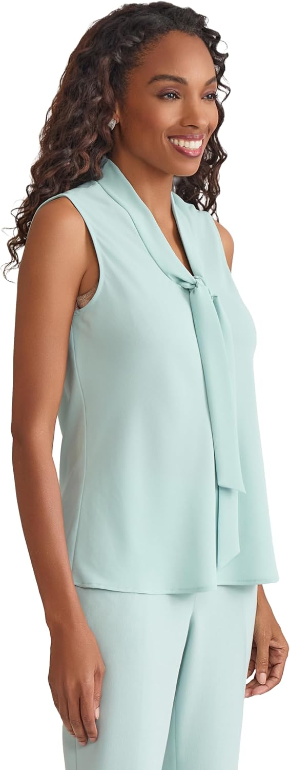 Kasper Women's Sleeveless Printed Tie Front Top - Image 3