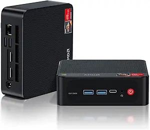 Beelink SER5 MAX Mini PC, AMD Ryzen 7 6800U (8C/16T, up to 4.7GHz), 32GB LPDDR5 500GB PCIe4.0 SSD, Mini Desktop Computer 4K@60Hz Triple Output/DP/HDMI/Type-C/WiFi 6/BT5.2 for Gaming/Home