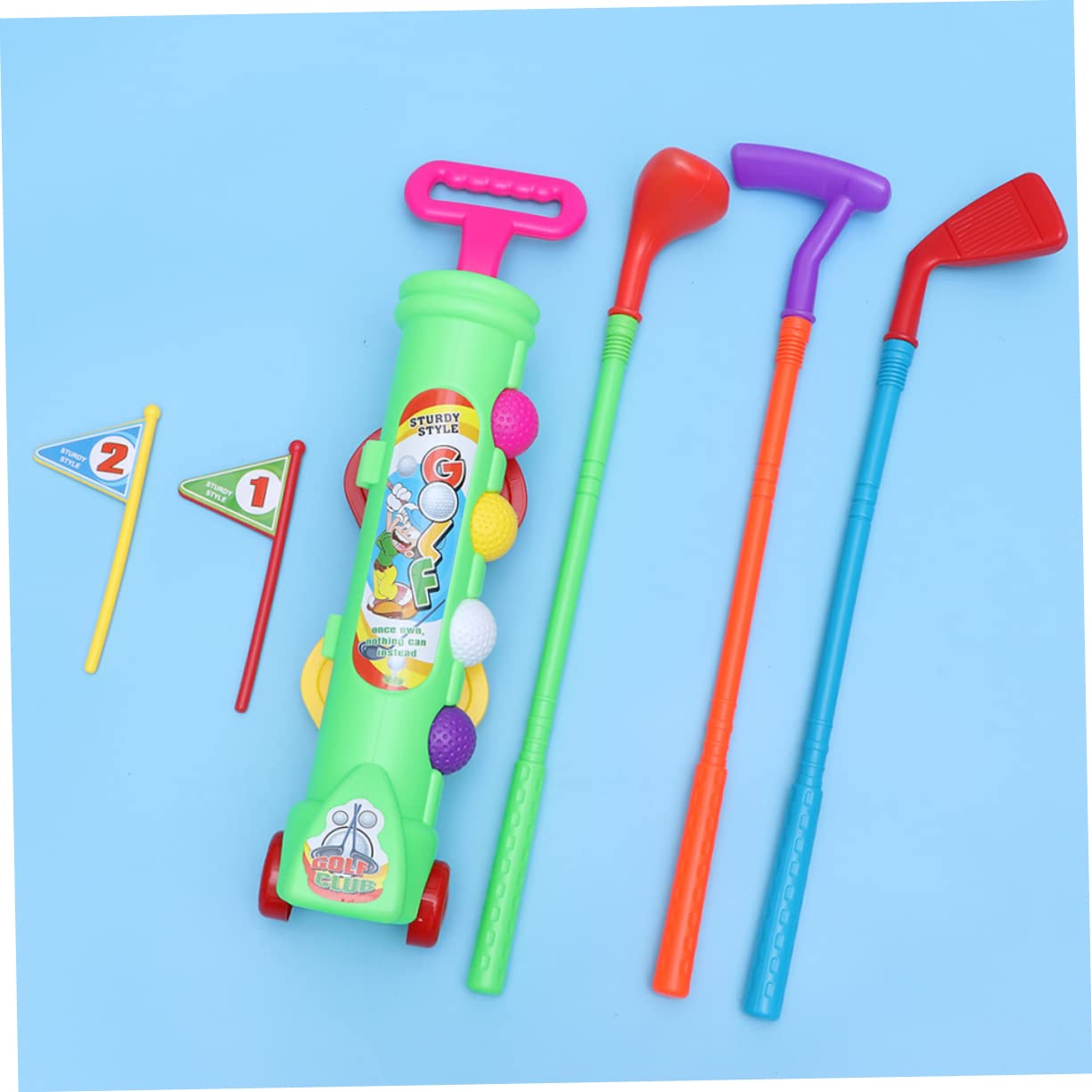2sets Golf Per Ragazzo Ragazza Plastica Verde Gioco Educativo Indoor e Outdoor Sviluppo Fisico e Mentale Attività Genitore-figlio