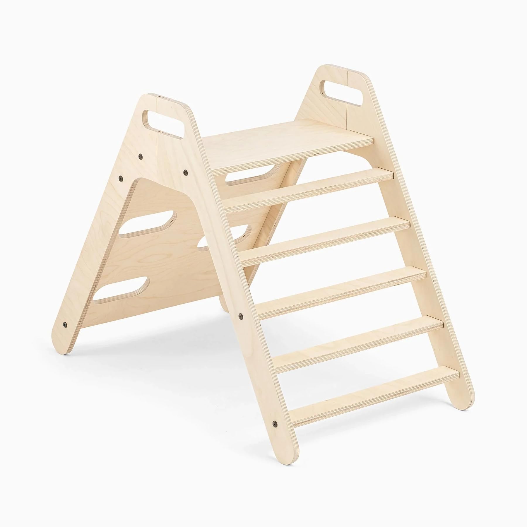 Mamatoyz 15PIKYKAY Trójkąt Pikler i zjeżdżalnia Slide &Climb, Trójkąt wspinaczkowy Montessori ze zjeżdżalnią, zestaw wspinaczkowy, składany, do wnętrz, trójkąt Pikler zamykanego