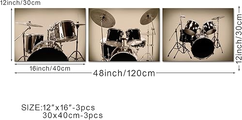Miniatura 7 de iKNOW FOTO Kit de batería de 3 piezas de arte de pared en lienzo  12 x 16 pulgadas dorado vintage juego de batería impresiones en sepia,