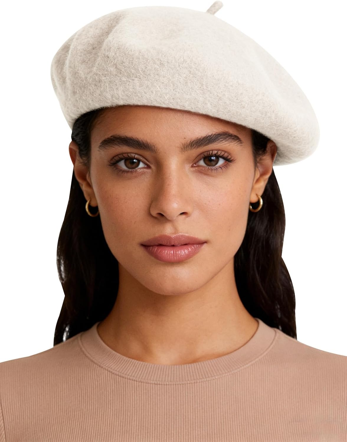 Sumolux Women Beret Hat Wool Vintage French Solid Color Classic Winter Cap