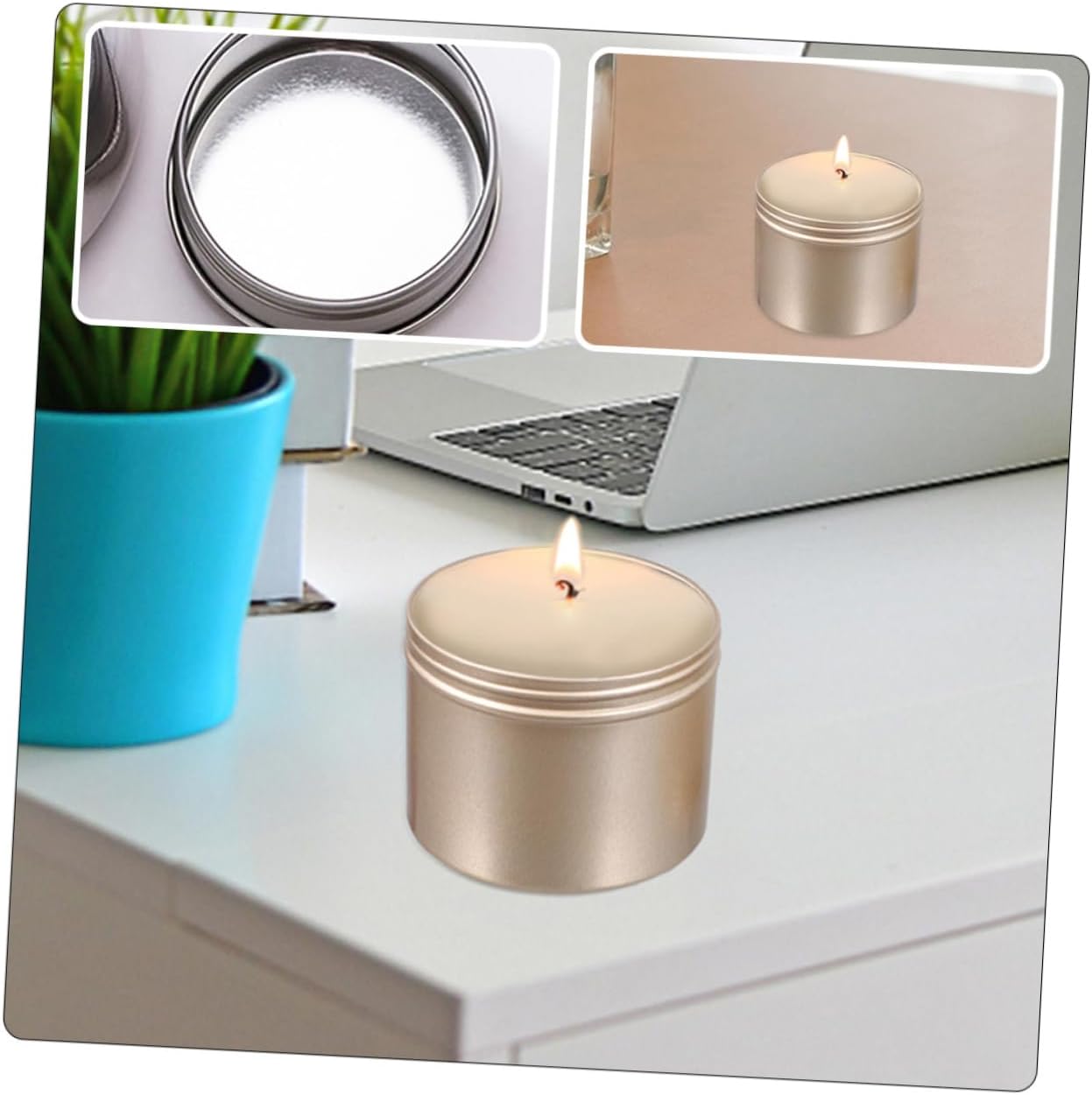 Xmas 4pcs 50ml Golden Aluminum Alloy Candle DIY Cans for Parties