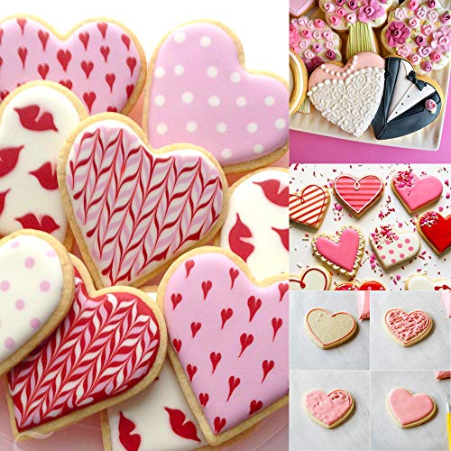 Kaishane Valentine's Day Cookie Cutter Set-Lips, Double Heart, Heart, Letter X,Letter O-5 Pieces Wedding Valentine Day Fondant Pastry Baking Cookie Cutter Set. #TOP4
