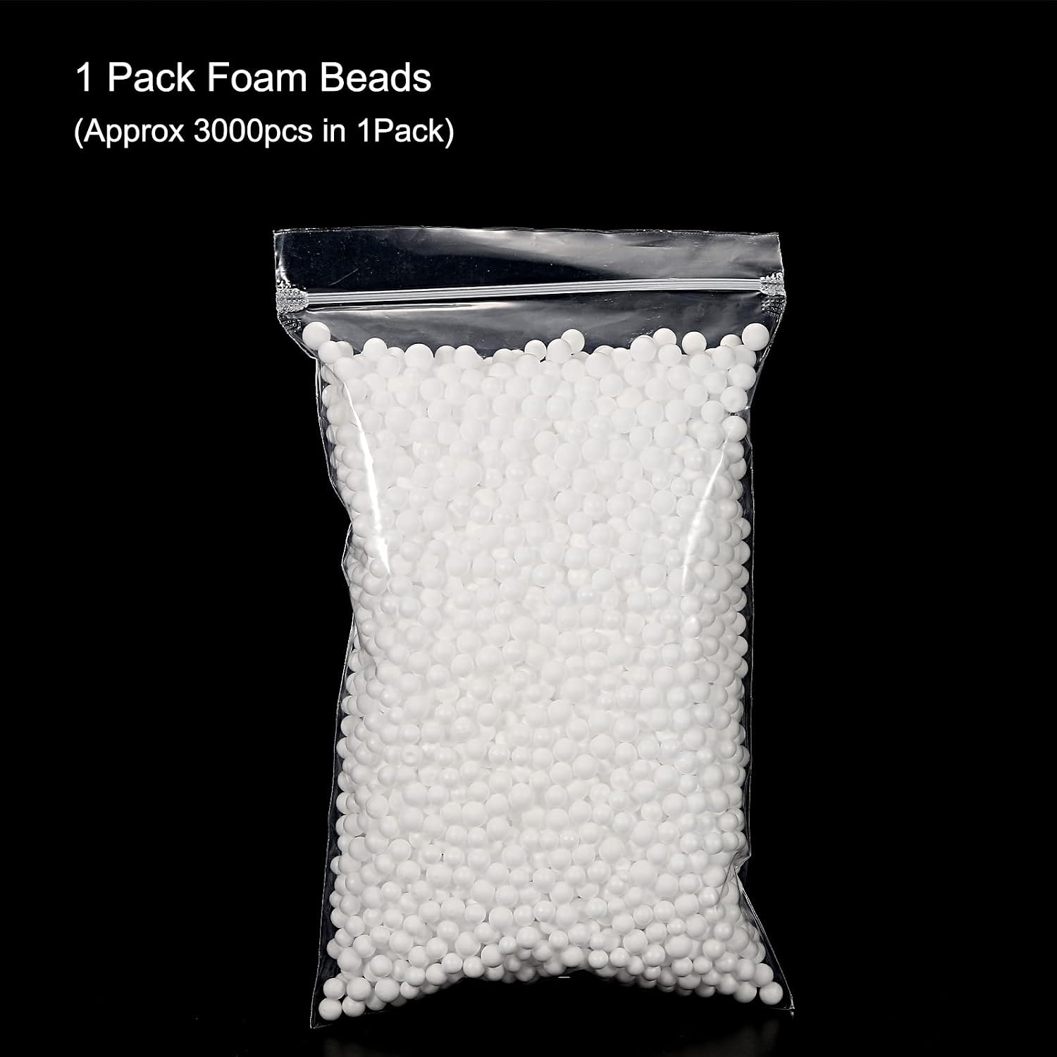 MECCANIXITY Foam Beads Foam Balls 7-9mm for Wedding and Party Decorations, Tiny Packing Balls, Arts DIY Crafts Supplies (White,1 Pack Approx 3000pcs)