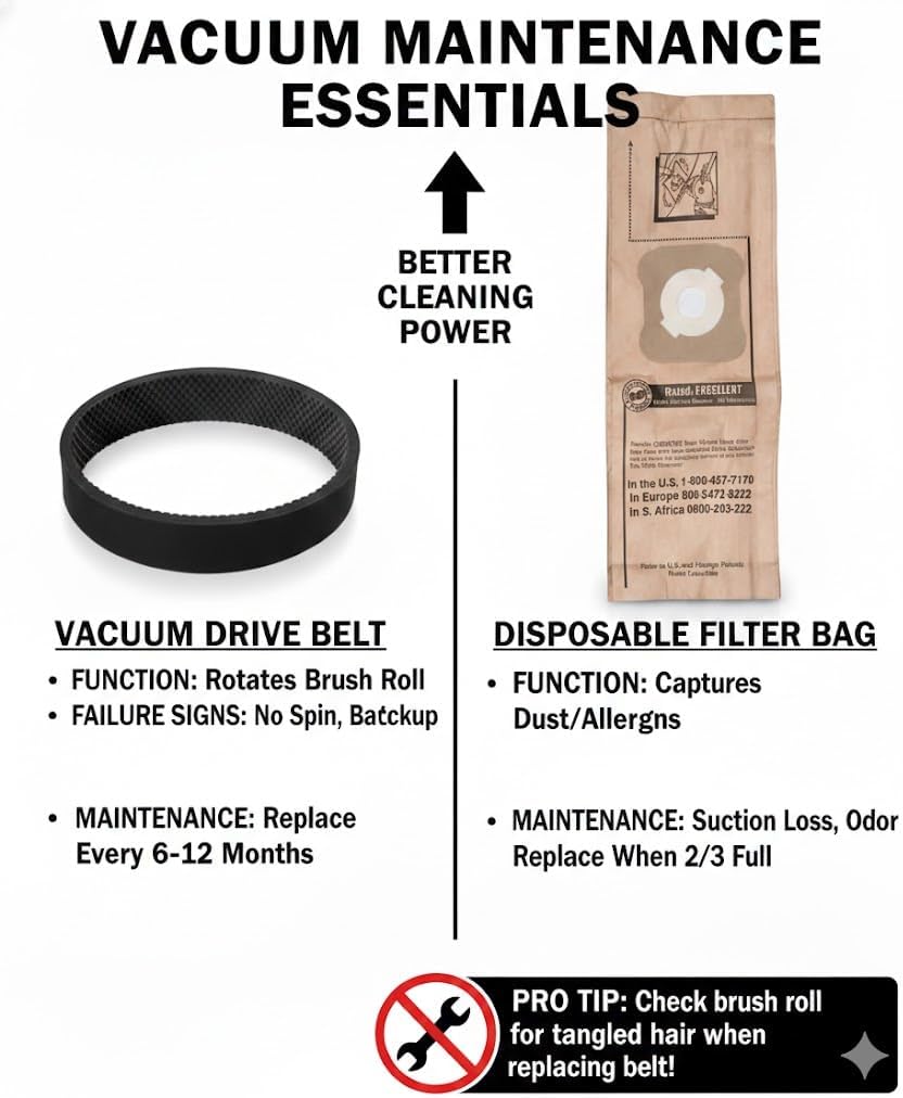 Replacement of Kirby 9 Vacuum Bags G3 G6 Micron Magic 197394 + 3 Belts #197394 + 301291S X 3