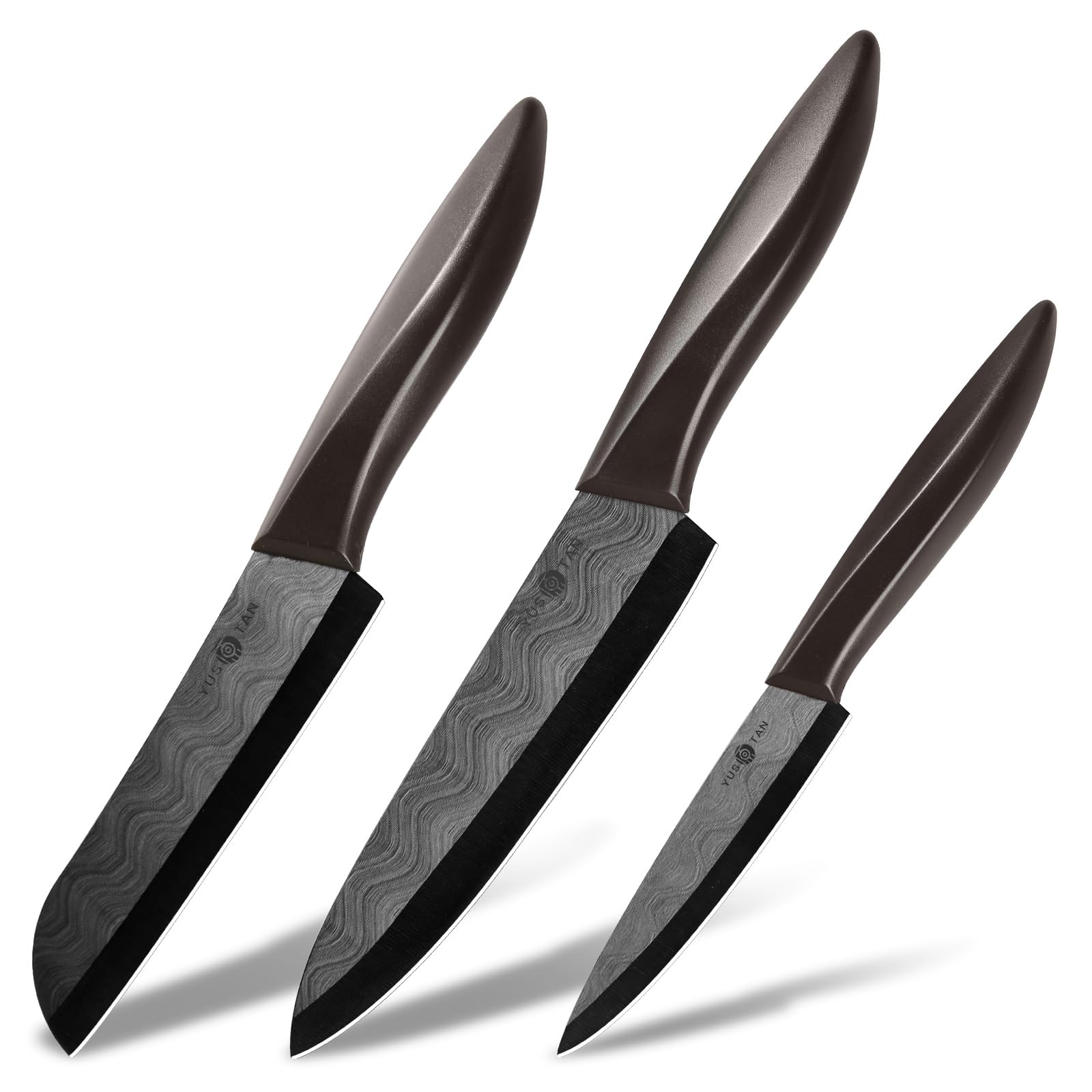 3-Piece Ceramic Knife Set - 6" Chef, 5" Lettuce, 4" Paring Knives - Perfect for Father's Day, Mother's Day, Christmas & Birthday Gifts
