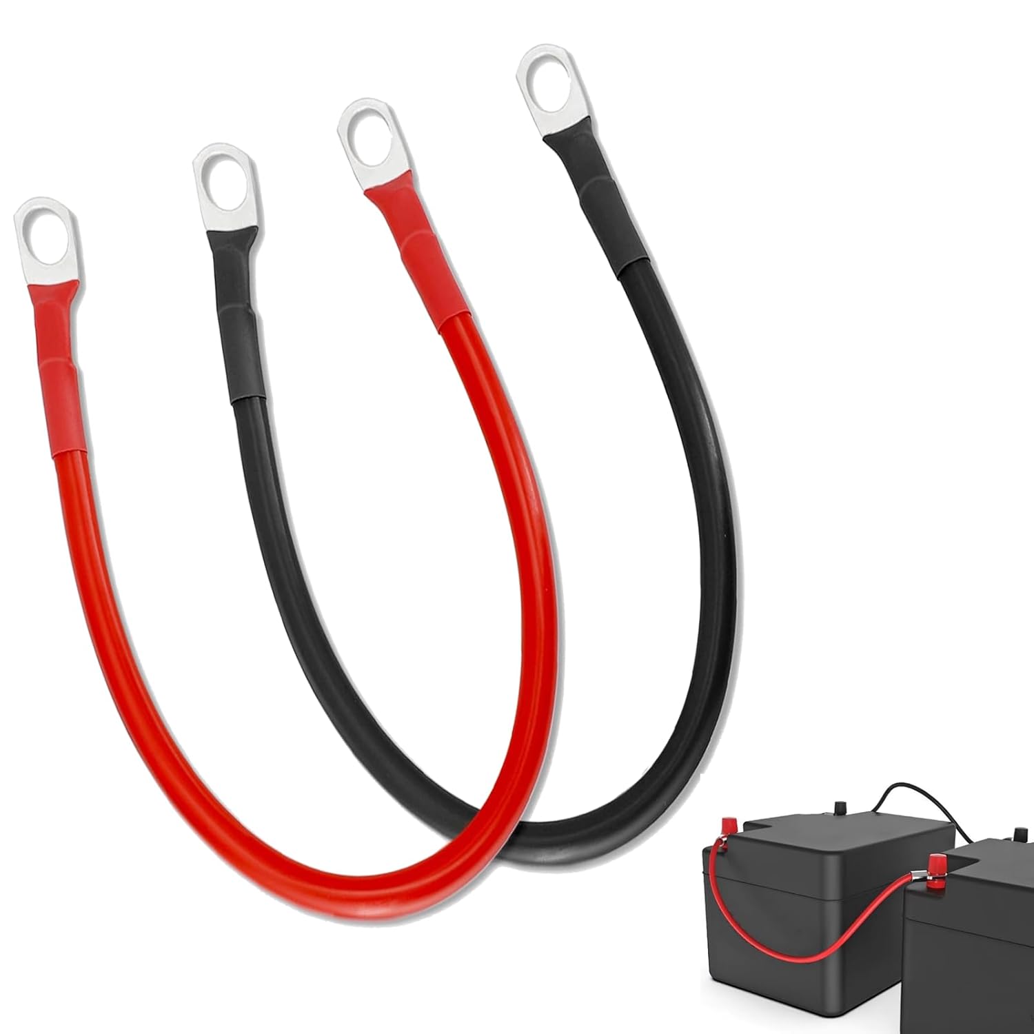 XWGKLN 5AWG Battery Cable 12V: 2PCS 50CM Car Battery Leads, 16mm² Pure Copper M8 Red and Black Inverter Cable for Truck, Motorcycle, Solar, RV, Marine XWGKLN 5AWG Battery Cable 12V: 2PCS 50CM Car Battery Leads, 16mm² Pure Copper M8 Red and Black Inverter Cable for Truck, Motorcycle, Solar, RV, Marine