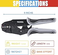 Vista 7 de YNZDRWA Herramienta de engarzado para conectores termorretráctiles, herramienta de engarzado de cables mejorada, engarzadora de terminales de cable