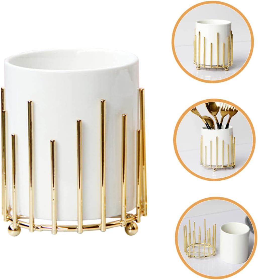 Ciieeo Cutlery Display Holder Kitchen Utensil Holder Ceramic Utensil Case for Silverware