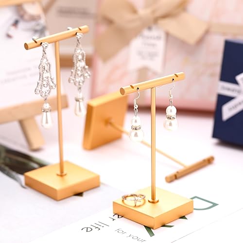 Miniatura 6 de Kigeli Paquete de 6 soportes de exhibición de aretes de barra de metal, soporte de exhibición de aretes de venta al por menor, estante de