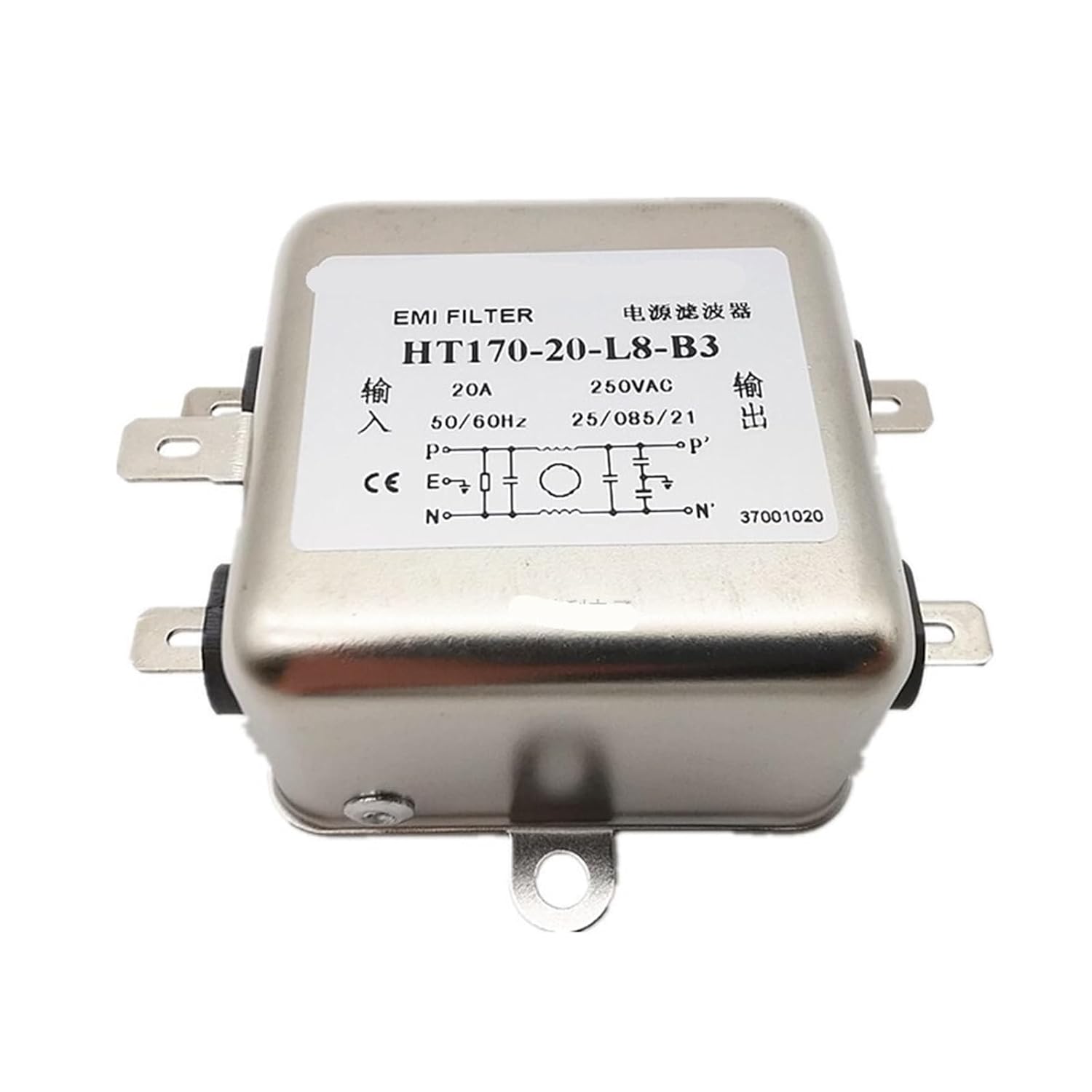 HT170 Series B2 B3 Power Filter 10A 16A 20A 30A 50A(HT170-16-L8-B3 16A)