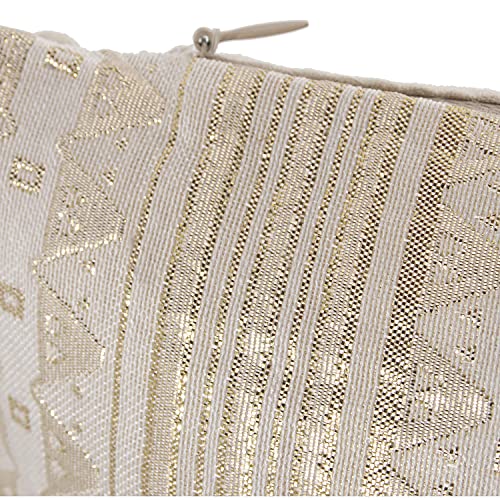 Coussin rectangulaire doré 50x30 cm en polyester avec fermeture éclair chic