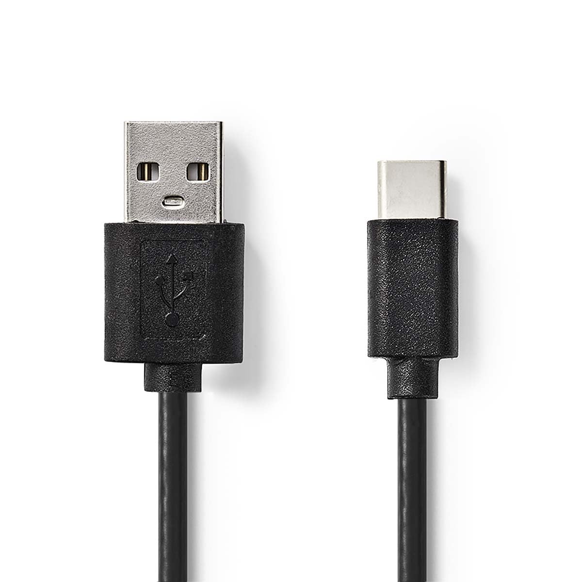 Nedis USB-Kabel | USB 2.0 | USB-A Stecker | USB-Typ-C ™ Stecker | 480 Mbps | 2.5 W | Vernickelt | 1.00 m | rund | PVC | Schwarz | Aufhänger