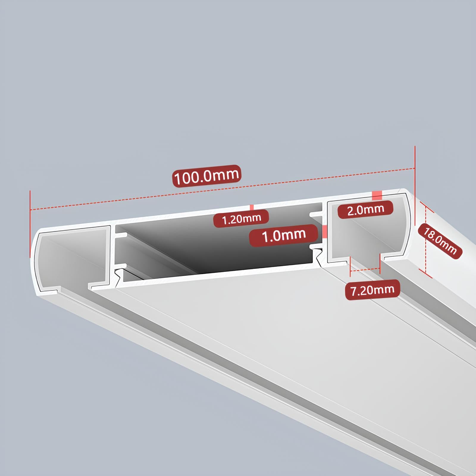 Cichy podwójny sufit ain Track System - 5,4 m aluminiowa szyna do salonu, sypialni, łazienki - Easy Inll czarna h