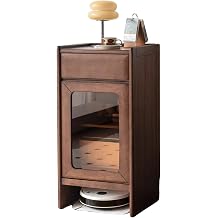 Storage Cabinet with Doors and Drawers for Robot Vacuum Cleaner,Side Table