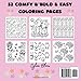 Cozy Patterns: A Comfy and Easy Coloring Book for Adults and Teens – 52 Bold, Simple Designs for Relaxation, Stress Relief, and Joy