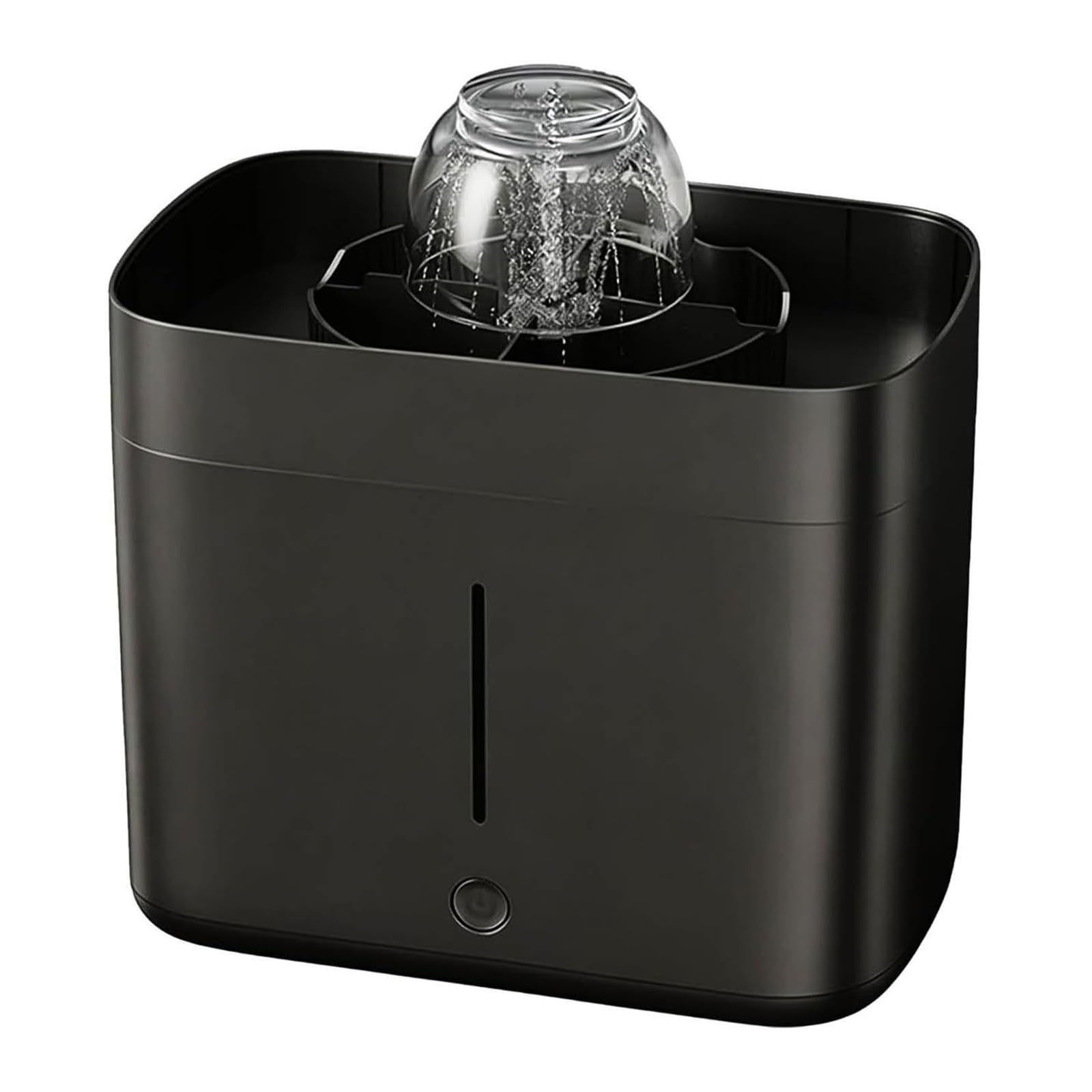 Lavabicchieri da tè da tavolo silenzioso con scarico a fontana | Grande serbatoio dell'acqua da 1,8 litri, scarico per fontana ad alta pressione, arresto automatico one-touch(Black)